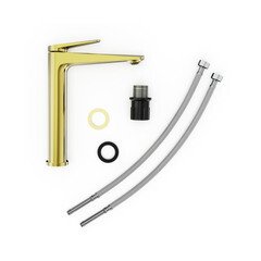 Смеситель для раковины высокий Tokito Kin золото однорычажный (TOK-KIN-1012) - фото 12