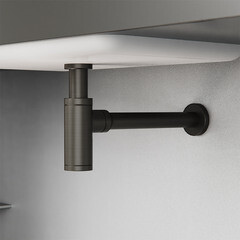 Сифон для раковины Tokito 1 1/4х50 мм без выпуска с соединением 32 мм графит (TOK-SHI-L32GM) - фото 5