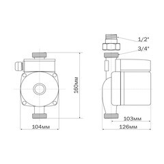 Циркуляционный насос для повышения давления Aquario AC 159-160A DN15 подъем 9 м 160 мм (5159) - фото 2