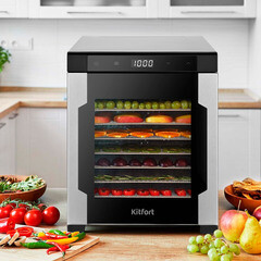 Сушилка для овощей и фруктов Kitfort КТ-1965 серая - фото 2