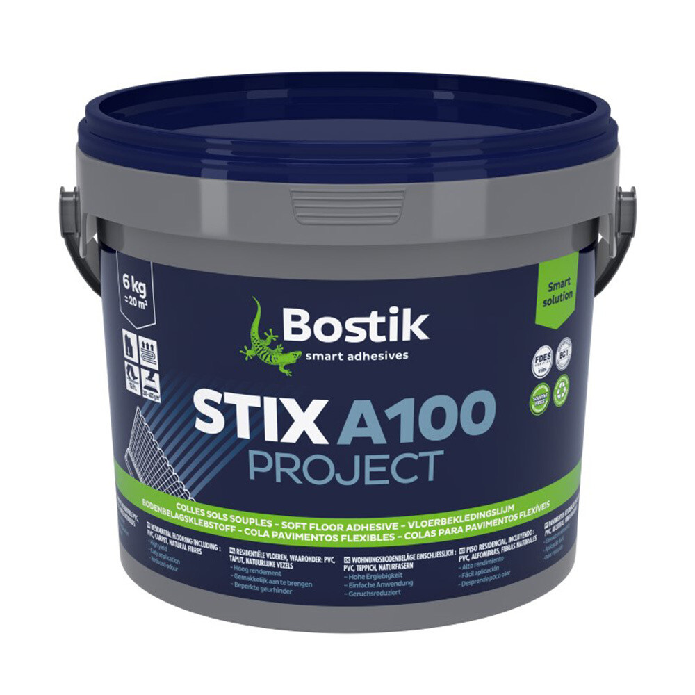 Изображение товара Клей акриловый для напольных ПВХ покрытий Bostik Stix A100 Project 6 кг