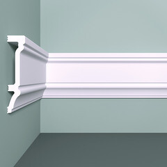 Молдинг из экополимера ударопрочный 100х23х2000 мм под покраску Bello Deco XPS M 13 белый - фото 1