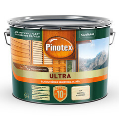 Антисептик Pinotex Ultra декоративный для дерева бесцветный основа ЕС 9 л - фото 5