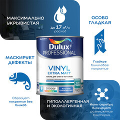 Краска моющаяся Dulux/Luxium Vinyl Extra Matt база BC бесцветная 2,25 л - фото 6