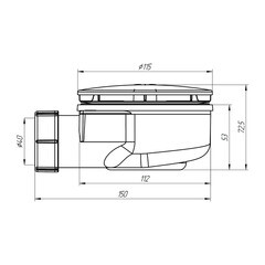 Сифон для душевого поддона АНИ пласт плоский слив d40 мм с декоративной крышкой d115 мм (E350C) - фото 4