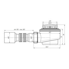 Сифон для душевого поддона АНИ пласт плоский слив d40 мм с декоративной крышкой d70 мм (E415C) - фото 4
