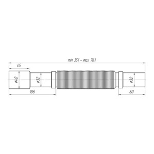 Гибкое соединение для раковины Ани пласт d32х32/40 мм 35 см (K307DIY) — купить в Москве: цены, характеристики, отзывы и фото в интернет-магазине Петрович.