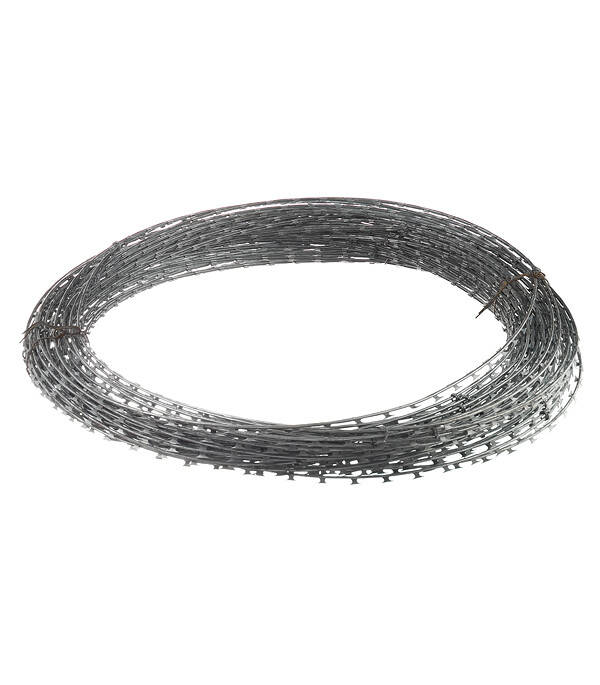 Изображение товара Проволока колючая оцинкованная d500 мм для ограждений, 40 витков, бухта 7,5 м