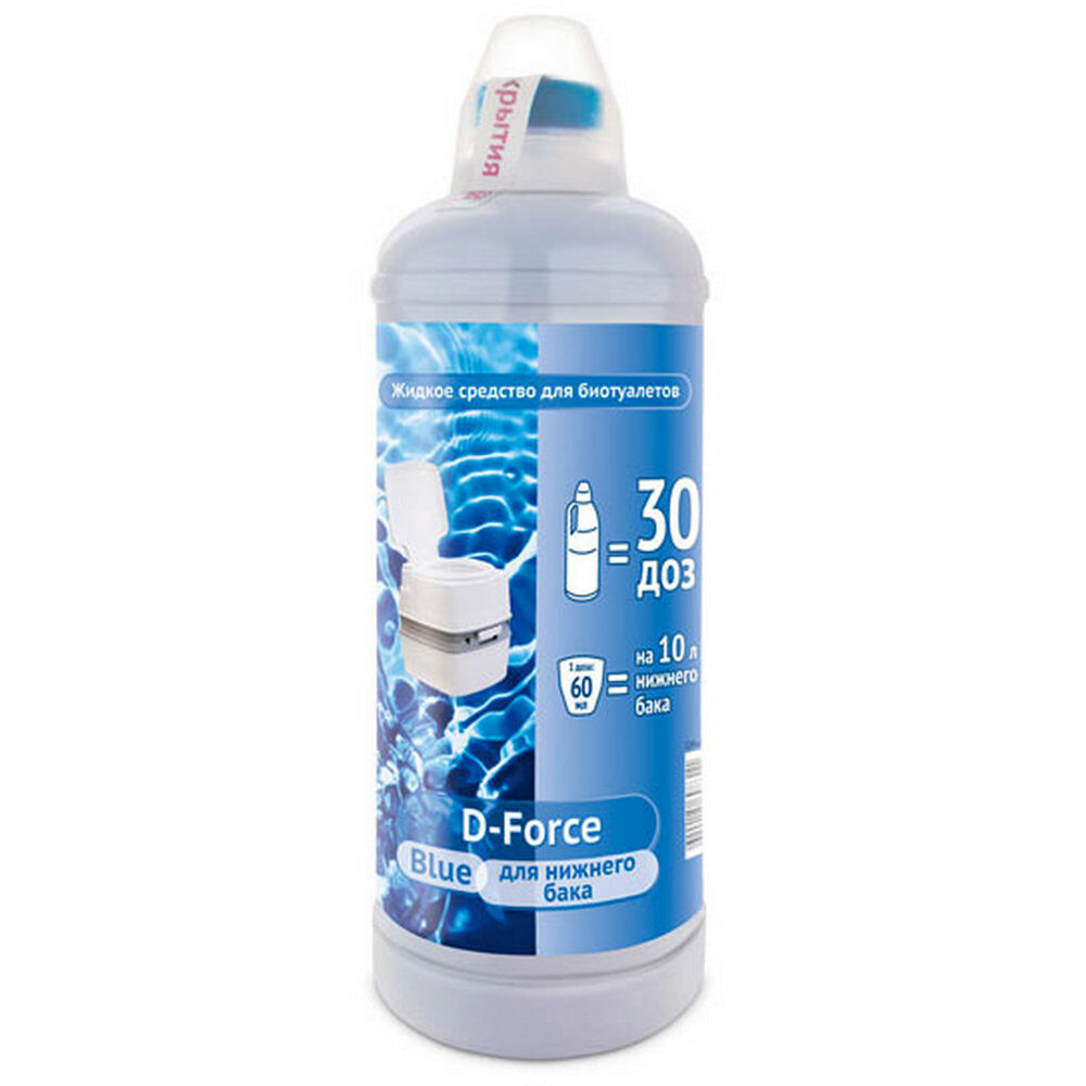 Изображение товара Средство для биотуалетов Ваше хозяйство D-Force Blue 1,8 л для нижнего бака