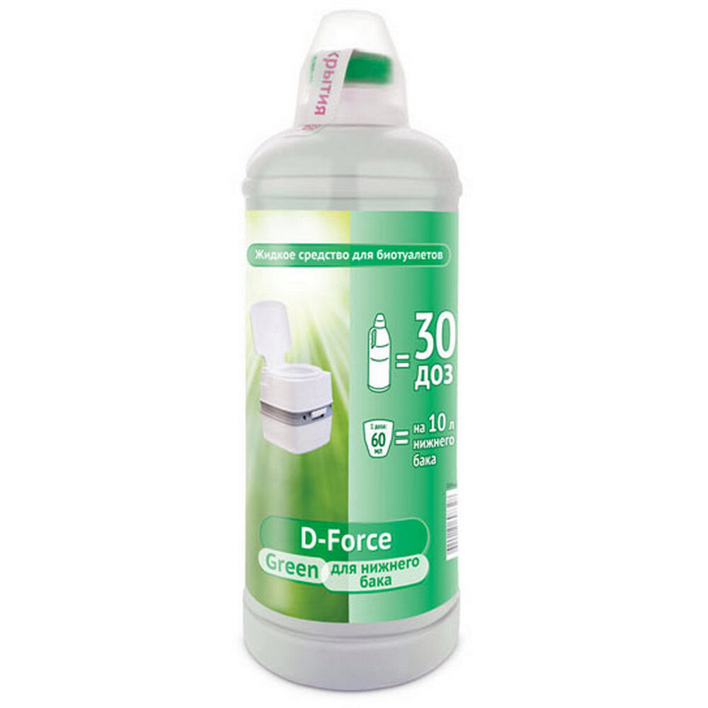 Изображение товара Средство для биотуалетов Ваше хозяйство D-Force Green 1,8л безопасный экологичный концентрат