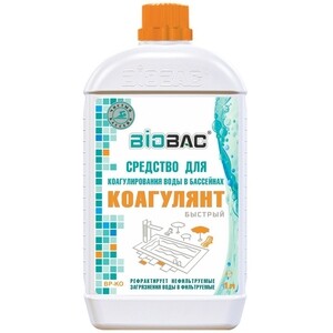 Средство для очистки воды в бассейне Biobac Коагулянт быстрый 1 л ...