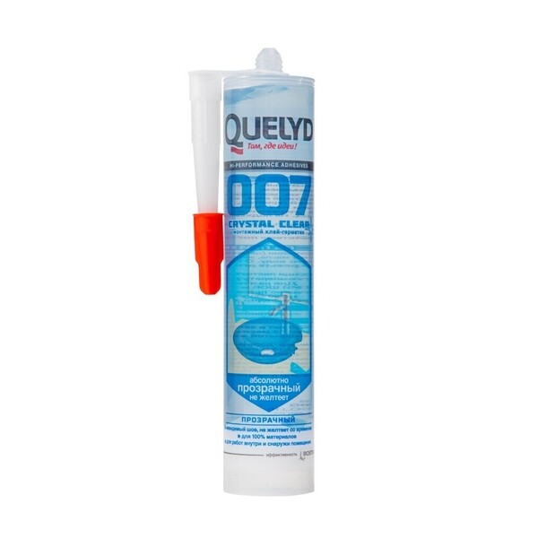 Клей-герметик гибридный Quelyd 007 Crystal Clear прозрачный 300 мл ...