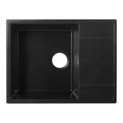Мойка для кухни Ulgran Practik 65х50х20 см врезная с крылом искусственный камень черный оникс - фото 6