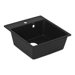 Изображение товара Мойка для кухни Ulgran Forte 46х50х20 см врезная с сифоном кварц уголь