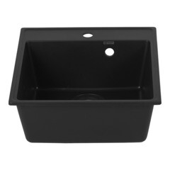 Мойка для кухни Ulgran Forte 46х50х20 см врезная с сифоном кварц уголь - фото 6