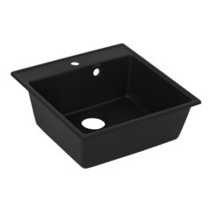 Изображение товара Мойка для кухни Ulgran Forte 51х51х20 см врезная с сифоном кварц уголь