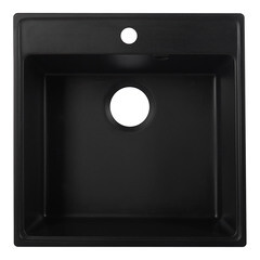 Мойка для кухни Ulgran Forte 51х51х20 см врезная с сифоном кварц уголь - фото 6