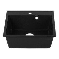 Мойка для кухни Ulgran Forte 51х51х20 см врезная с сифоном кварц уголь - фото 5