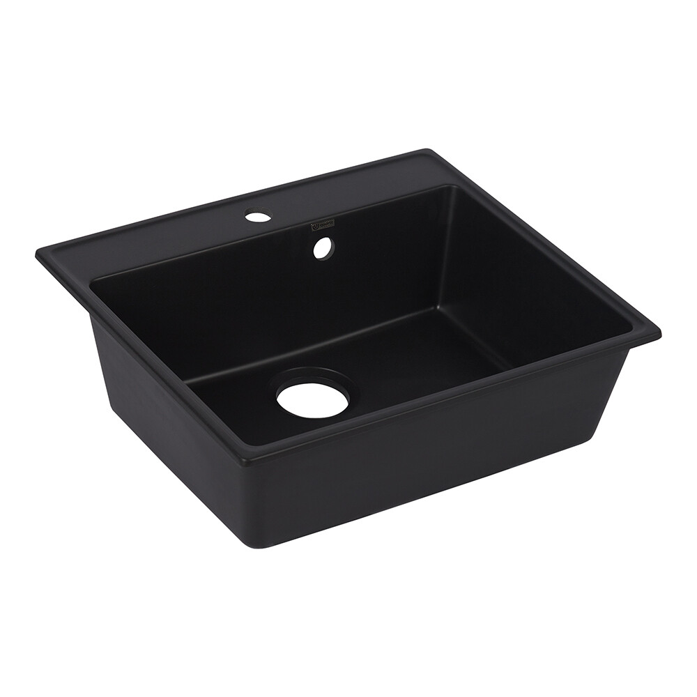 Изображение товара Мойка кухонная Ulgran Forte 580 квадратная из кварцевого композита с сифоном, 58х50 см