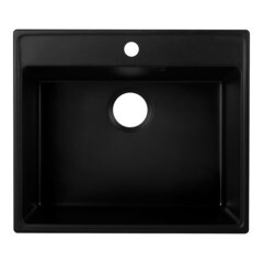 Мойка для кухни Ulgran Forte 58х50х20 см врезная с сифоном кварц уголь - фото 2