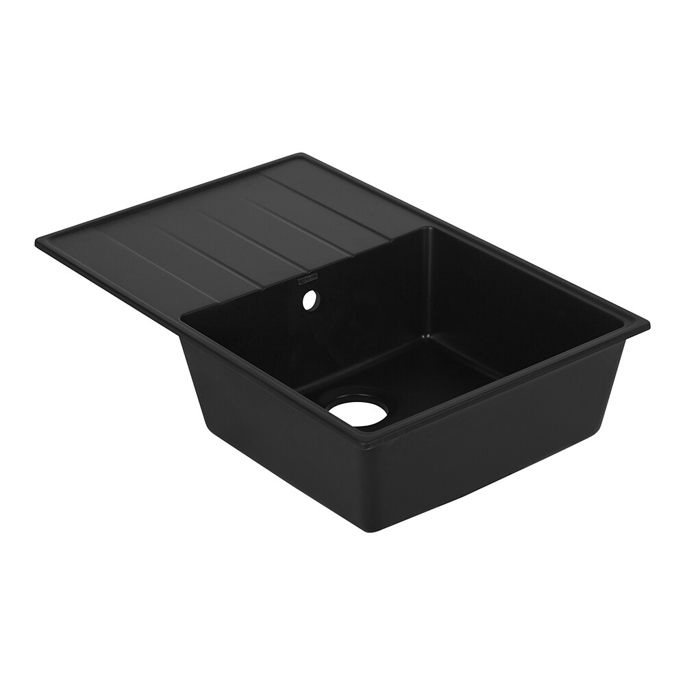 Изображение товара Мойка для кухни Ulgran Prima 78x50 см кварцевый композит черная с крылом