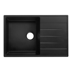 Мойка для кухни Ulgran Prima 78х50х20 см врезная с крылом с сифоном кварц уголь - фото 7