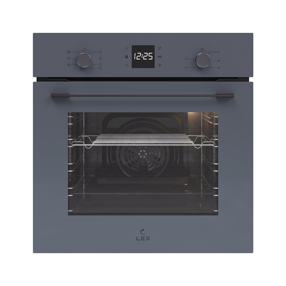 Духовой шкаф электрический встраиваемый Lex EDM 076 GR 595 мм серый