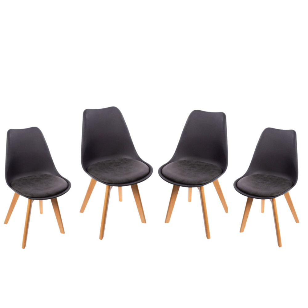 Изображение товара Стул Eames Bradex черный мягкий для кухни и офиса набор 4 шт.
