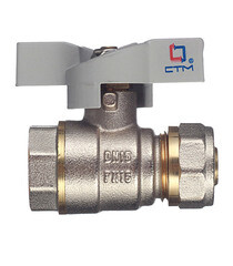 Кран шаровой латунный СТМ 16 обж(ц) х 1/2 ВР(г) для металлопластиковых труб бабочка прямой - фото 5