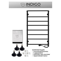 Полотенцесушитель электрический Indigo Europe Lux 800х532 мм 85 Вт с терморегулятором черный муар - фото 5