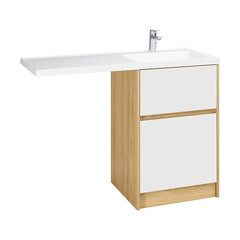 Фасад тумбы под раковину Aquaton Лондри 60 см белый (1A274801LH010) - фото 3