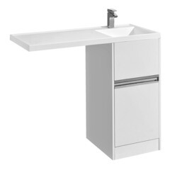 Тумба под раковину и стиральную машину Aquaton Лондри 40 см белая (1A236001LH010) - фото 1