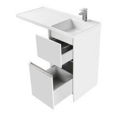 Тумба под раковину и стиральную машину Aquaton Лондри 40 см белая (1A236001LH010) - фото 7