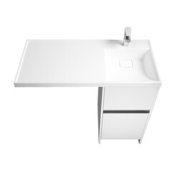 Тумба под раковину и стиральную машину Aquaton Лондри 40 см белая (1A236001LH010) - фото 6