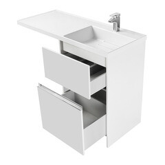 Тумба под раковину и стиральную машину Aquaton Лондри 60 см белая (1A235901LH010) - фото 8