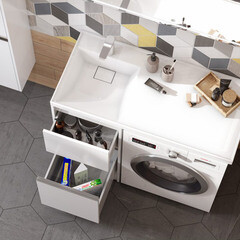 Раковина для тумбы Aquaton Лондри 105 см левая (1A72833KLH01L) - фото 2