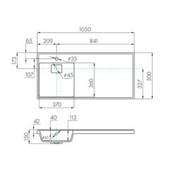 Раковина для тумбы Aquaton Лондри 105 см левая (1A72833KLH01L) - фото 3