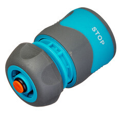 Коннектор 1/2 для шланга Plantic Light полипропиленовый с аквастопом (39369-01) - фото 1