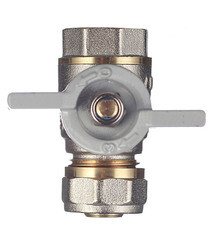 Кран шаровой латунный СТМ 16 обж(ц) х 1/2 ВР(г) для металлопластиковых труб бабочка прямой - фото 4