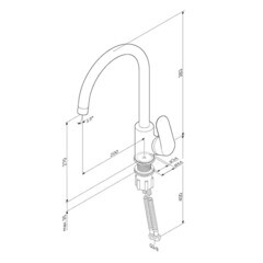 Смеситель для кухни AM.PM Like сатин с высоким изливом однорычажный (F8007111) - фото 3