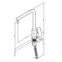 Смеситель для кухни AM.PM Like черный с высоким изливом однорычажный (F8005022) - фото 2