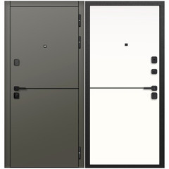 Изображение товара Дверь входная Ferroni 9СМ Молдинг правая сатин коричневый - эмалит белый 860х2050 мм