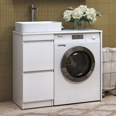 Тумба под раковину и столешницу для стиральной машины Vigo Urban 40 см белая (tn.URB.40.2Y) - фото 7