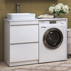 Тумба под раковину и столешницу для стиральной машины Vigo Urban 60 см белая (tn.URB.60.2Y) - фото 9