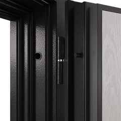 Дверь входная с терморазрывом Mastino Марлин правая букле антрацит - дуб белый скандинавский с зеркалом 880х2050 мм - фото 10