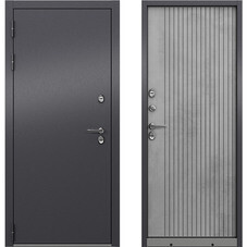 Дверь входная с терморазрывом Mastino Дамир левая букле антрацит - бетон серый 880х2050 мм