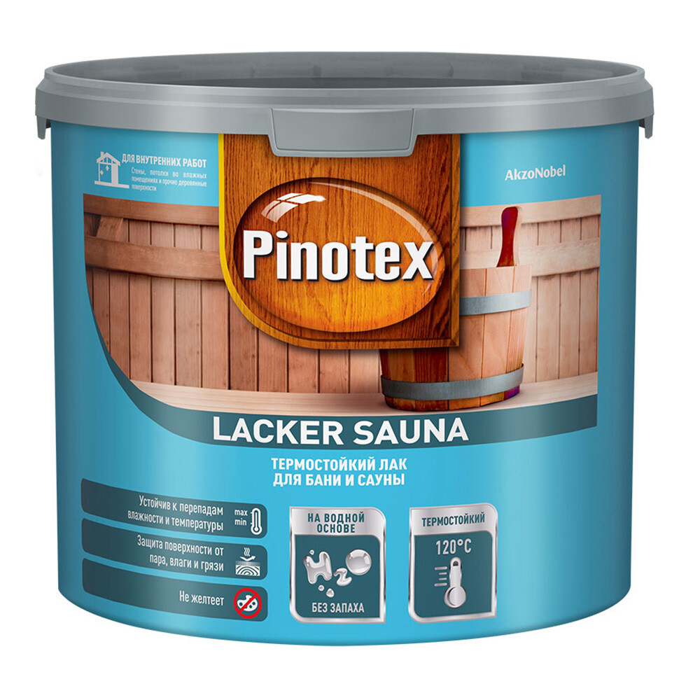 Изображение товара Акриловый лак Pinotex Lacker Sauna бесцветный для внутренней отделки помещений