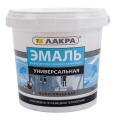 Эмаль акриловая Лакра белая полуглянцевая 0,9 кг