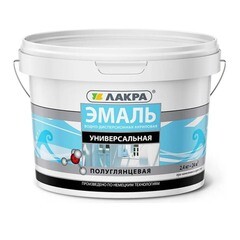 Эмаль акриловая Лакра белая полуглянцевая 2,4 кг
