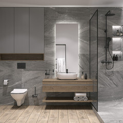 Керамогранит Cersanit Castello темно-серый 898x448x8 мм (3 шт.=1,206 кв.м) - фото 15